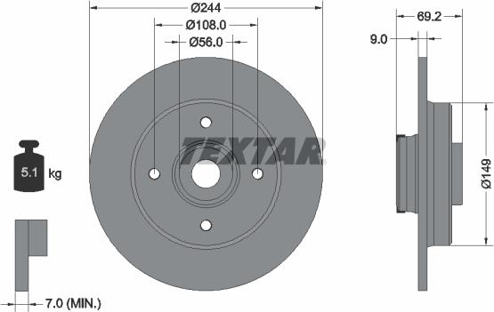 Textar 92305403 - Kočioni disk www.molydon.hr