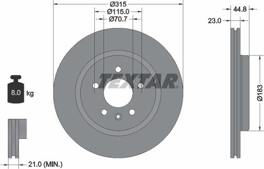 Textar 92305603 - Kočioni disk www.molydon.hr