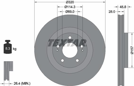 Textar 92306503 - Kočioni disk www.molydon.hr