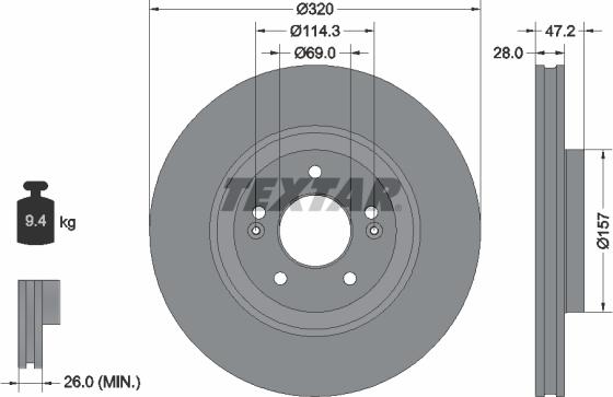 Textar 92306303 - Kočioni disk www.molydon.hr