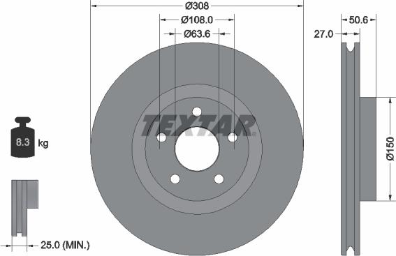 Textar 92306703 - Kočioni disk www.molydon.hr