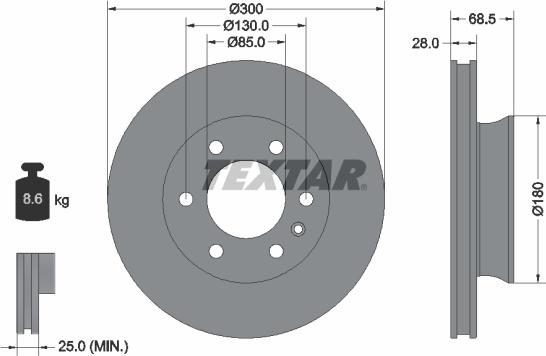 Textar 92301203 - Kočioni disk www.molydon.hr