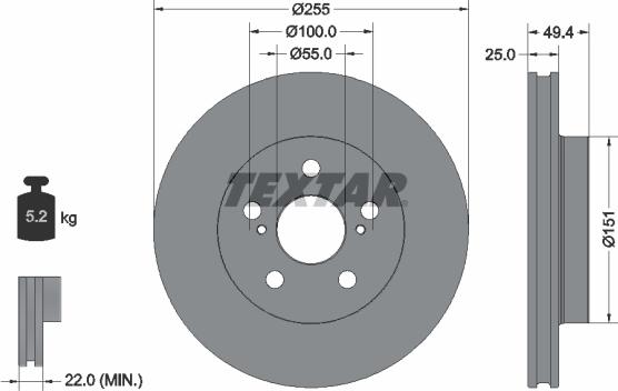 Textar 92301703 - Kočioni disk www.molydon.hr