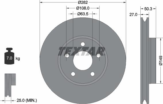 Textar 92303405 - Kočioni disk www.molydon.hr