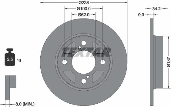 Textar 92303603 - Kočioni disk www.molydon.hr