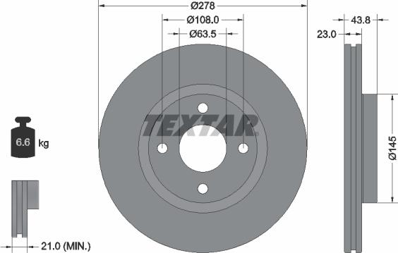 Textar 92303203 - Kočioni disk www.molydon.hr