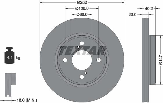 Textar 92303703 - Kočioni disk www.molydon.hr