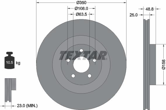 Textar 92307405 - Kočioni disk www.molydon.hr