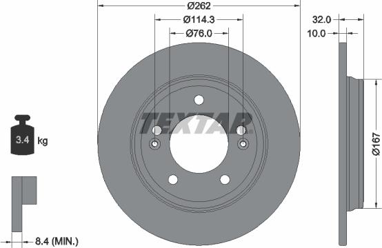 Textar 92314403 - Kočioni disk www.molydon.hr