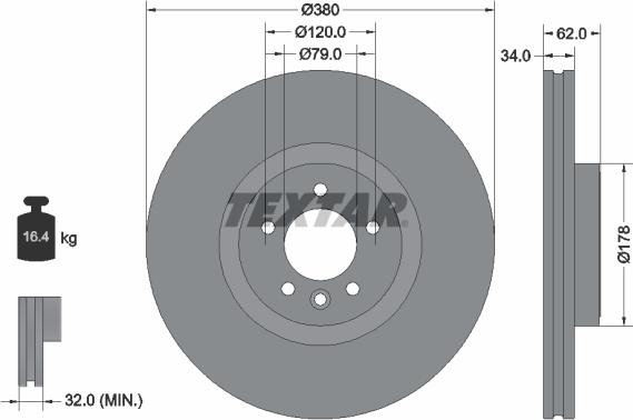 Textar 92316405 - Kočioni disk www.molydon.hr