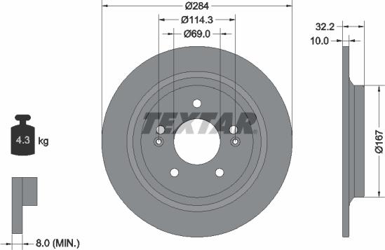 Textar 92316303 - Kočioni disk www.molydon.hr