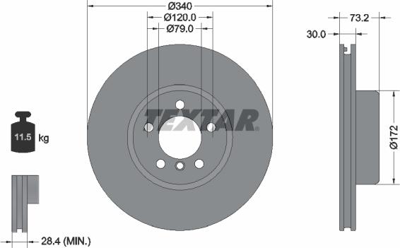 Textar 92311305 - Kočioni disk www.molydon.hr