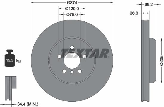 Textar 92312105 - Kočioni disk www.molydon.hr