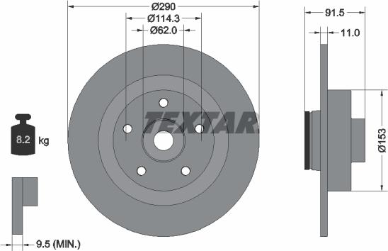 Textar 92317603 - Kočioni disk www.molydon.hr