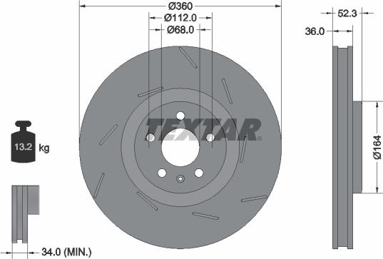 Textar 92334105 - Kočioni disk www.molydon.hr