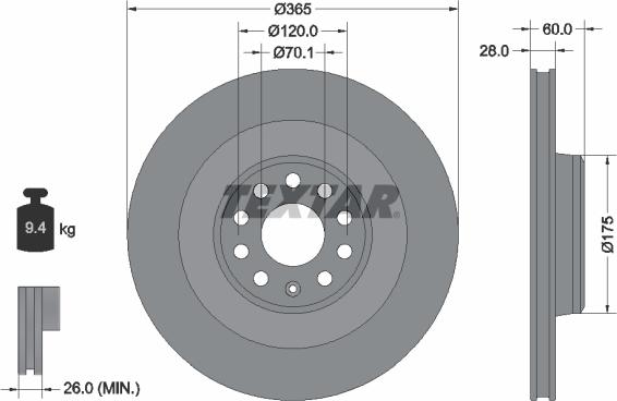 Textar 92334705 - Kočioni disk www.molydon.hr