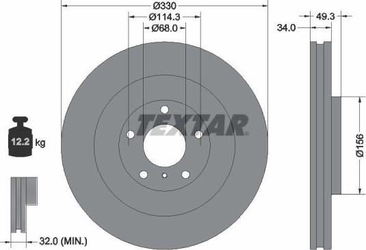 Textar 92336003 - Kočioni disk www.molydon.hr