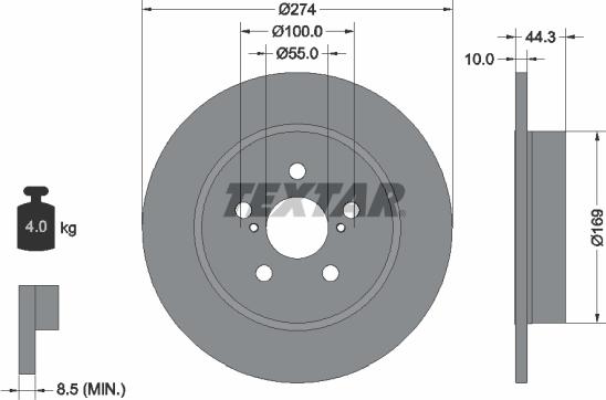 Textar 92333703 - Kočioni disk www.molydon.hr