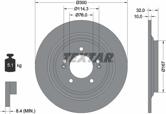 Textar 92332703 - Kočioni disk www.molydon.hr