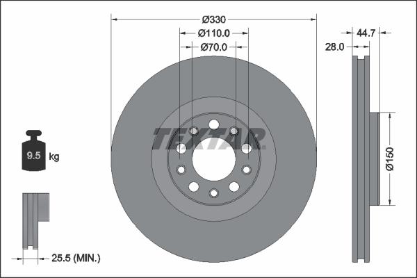 Textar 92337905 - Kočioni disk www.molydon.hr