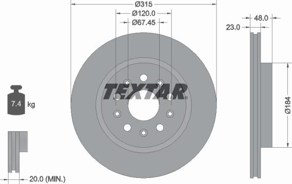 Textar 92324505 - Kočioni disk www.molydon.hr