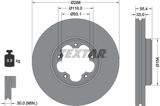 Textar 92320303 - Kočioni disk www.molydon.hr