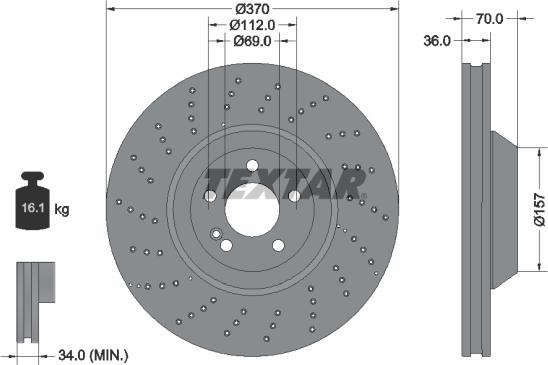 Textar 92294105 - Kočioni disk www.molydon.hr