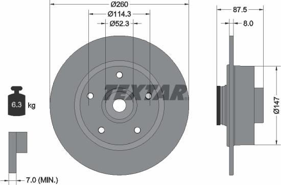 Textar 92295203 - Kočioni disk www.molydon.hr