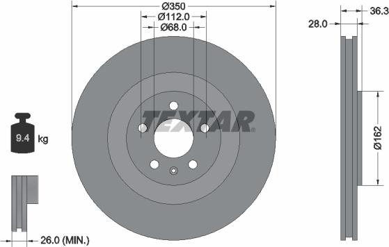 Textar 92290405 - Kočioni disk www.molydon.hr