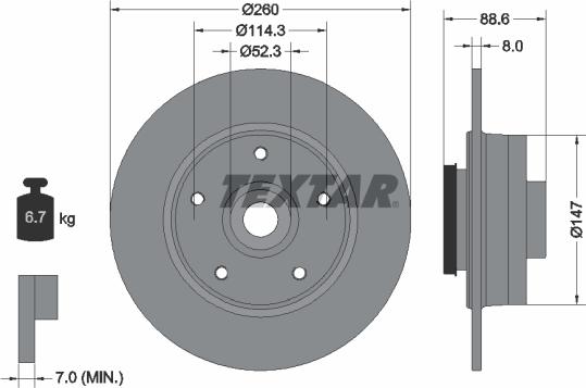 Textar 92291003 - Kočioni disk www.molydon.hr