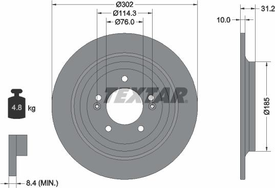 Textar 92293403 - Kočioni disk www.molydon.hr