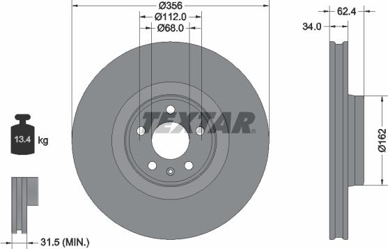 Textar 92293505 - Kočioni disk www.molydon.hr