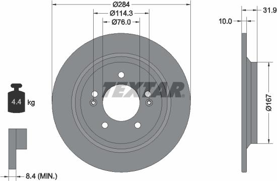 Textar 92293103 - Kočioni disk www.molydon.hr