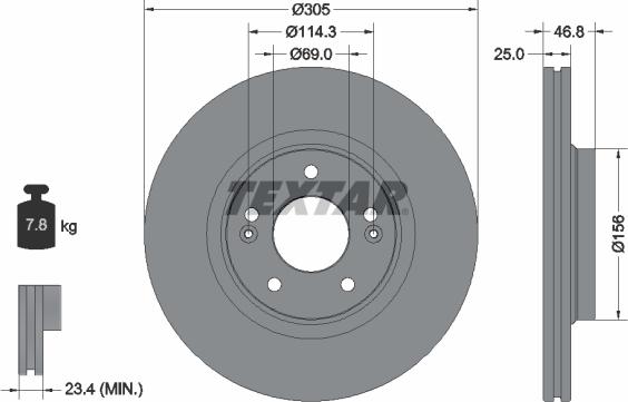 Textar 92292205 - Kočioni disk www.molydon.hr