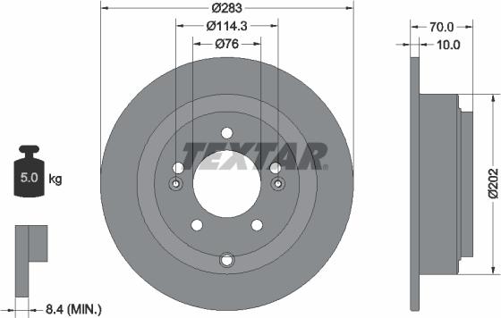 Textar 92244403 - Kočioni disk www.molydon.hr