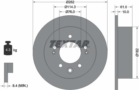 Textar 92240803 - Kočioni disk www.molydon.hr