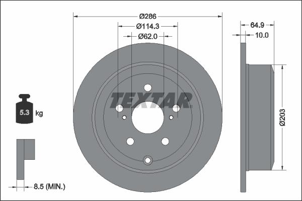 Textar 92248703 - Kočioni disk www.molydon.hr