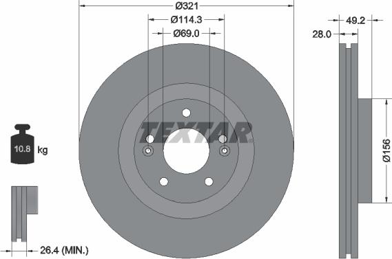 Textar 92242903 - Kočioni disk www.molydon.hr