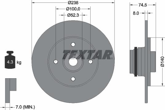 Textar 92242103 - Kočioni disk www.molydon.hr