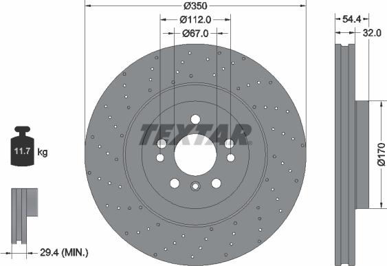 Textar 92254405 - Kočioni disk www.molydon.hr