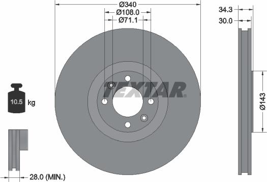 Textar 92256903 - Kočioni disk www.molydon.hr