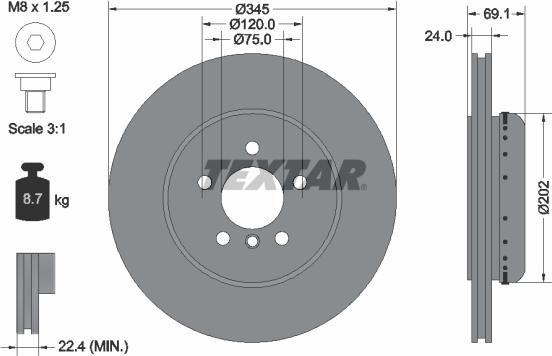 Textar 92253903 - Kočioni disk www.molydon.hr