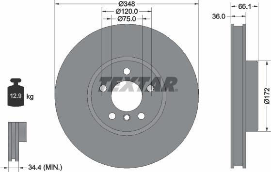 Textar 92253825 - Kočioni disk www.molydon.hr