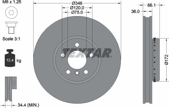 Textar 92253703 - Kočioni disk www.molydon.hr