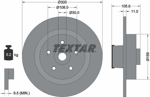 Textar 92252900 - Kočioni disk www.molydon.hr