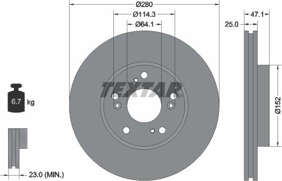 Textar 92252503 - Kočioni disk www.molydon.hr