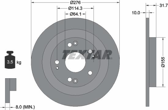 Textar 92252603 - Kočioni disk www.molydon.hr