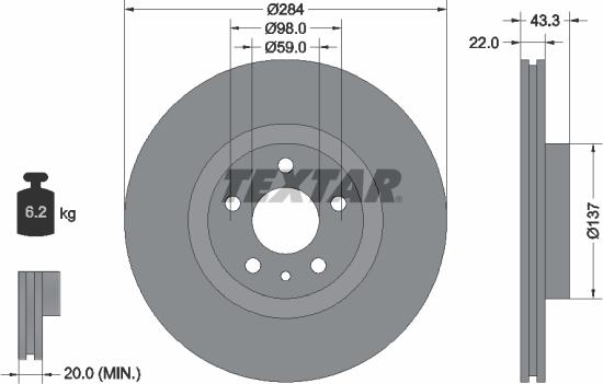 Textar 92252803 - Kočioni disk www.molydon.hr