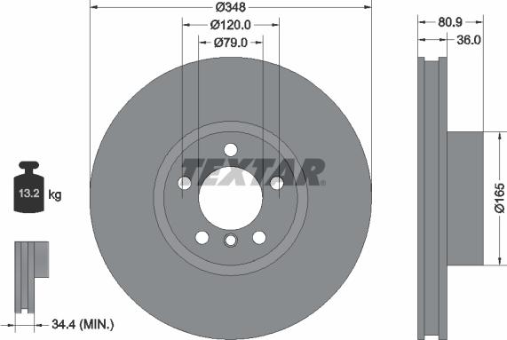 Textar 92269505 - Kočioni disk www.molydon.hr