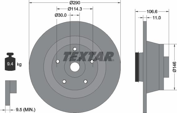 Textar 92269603 - Kočioni disk www.molydon.hr